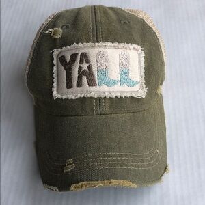 Y’ALL Western Cowgirl Distressed Trucker Hat